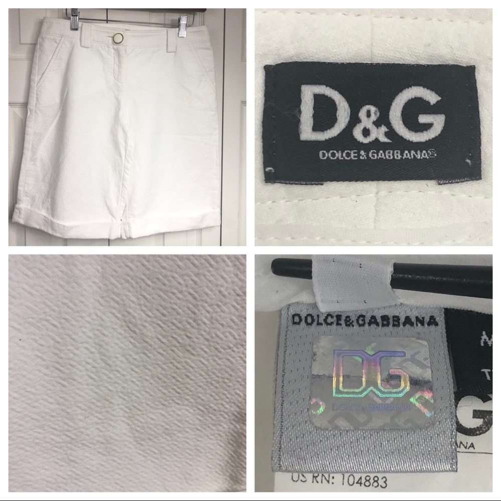 Dolce Gabbana Bermuda Shorts Italy White Embossed